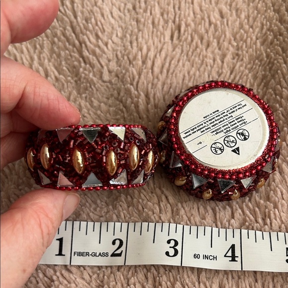 Unique Vintage Red and Silver Decorative Bowls for findings jewellery etc (2) - Picture 5 of 6